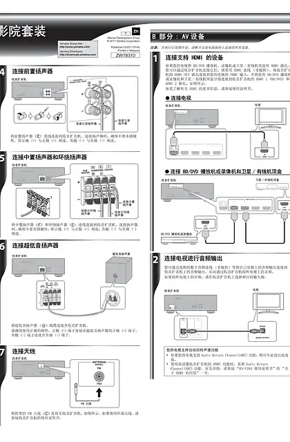 yamaha雅马哈YHT-1840 Connection Guide T ZH